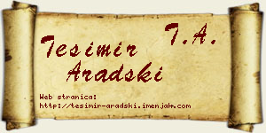 Tešimir Aradski vizit kartica